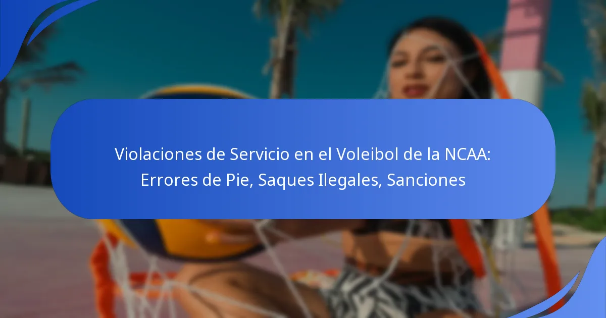 Violaciones de Servicio en el Voleibol de la NCAA: Errores de Pie, Saques Ilegales, Sanciones