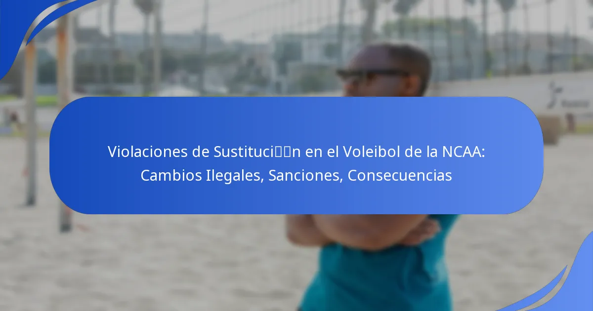 Violaciones de Sustitución en el Voleibol de la NCAA: Cambios Ilegales, Sanciones, Consecuencias