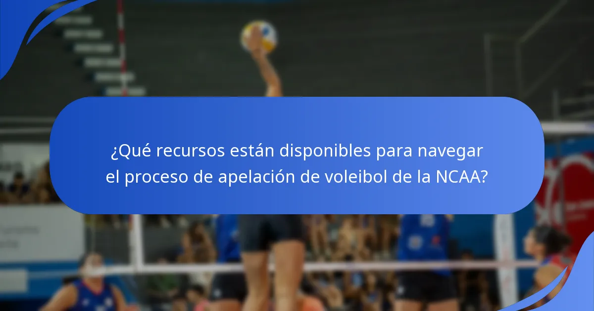 ¿Qué recursos están disponibles para navegar el proceso de apelación de voleibol de la NCAA?